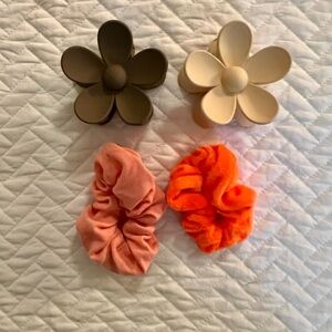 Flower clips and scrunchies